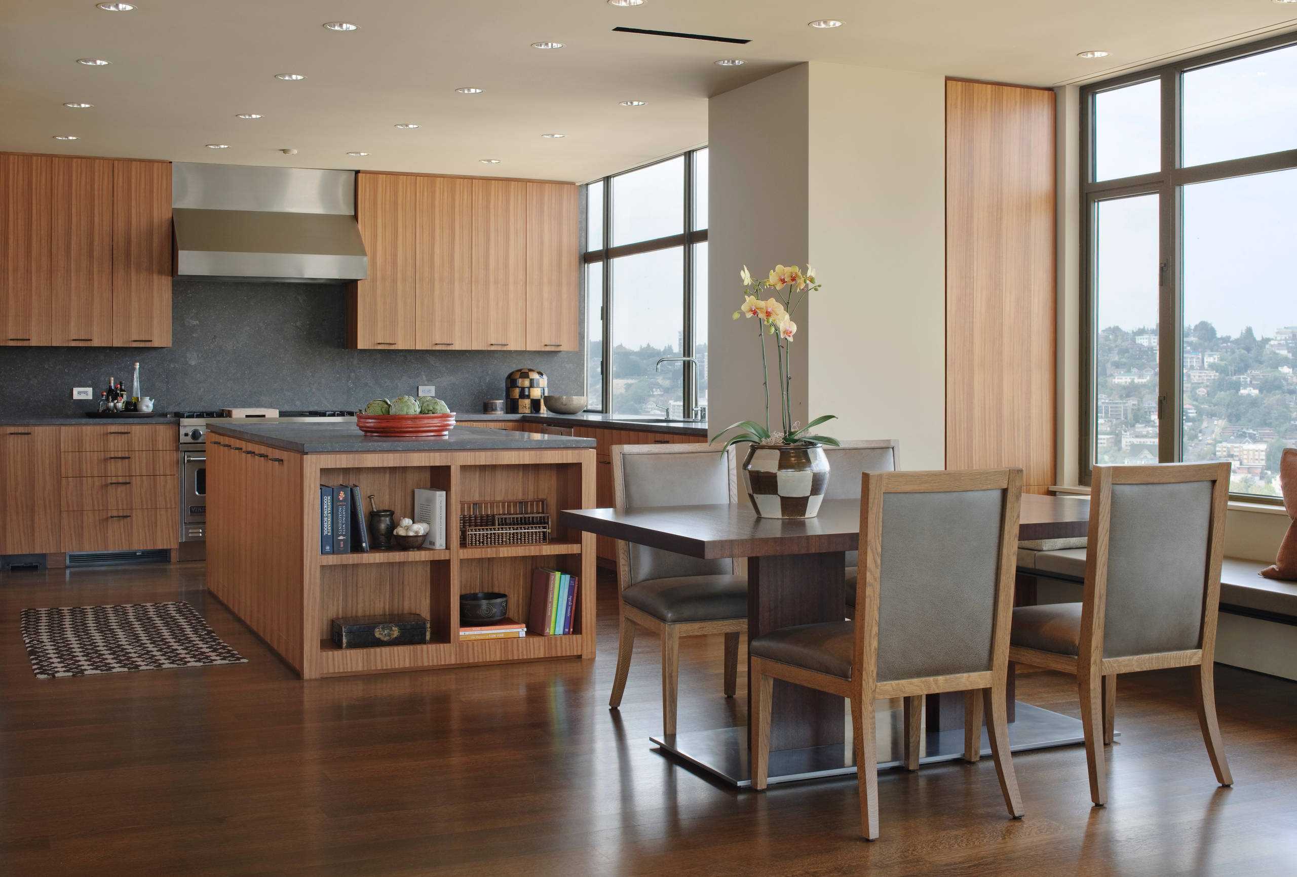 contemporary kitchen dining room