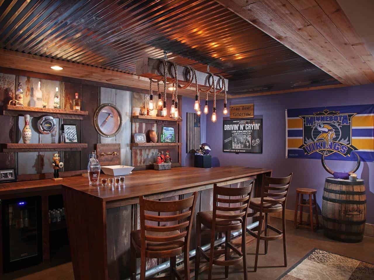 15 Distinguished Rustic Home Bar Designs For When You Really Need That 