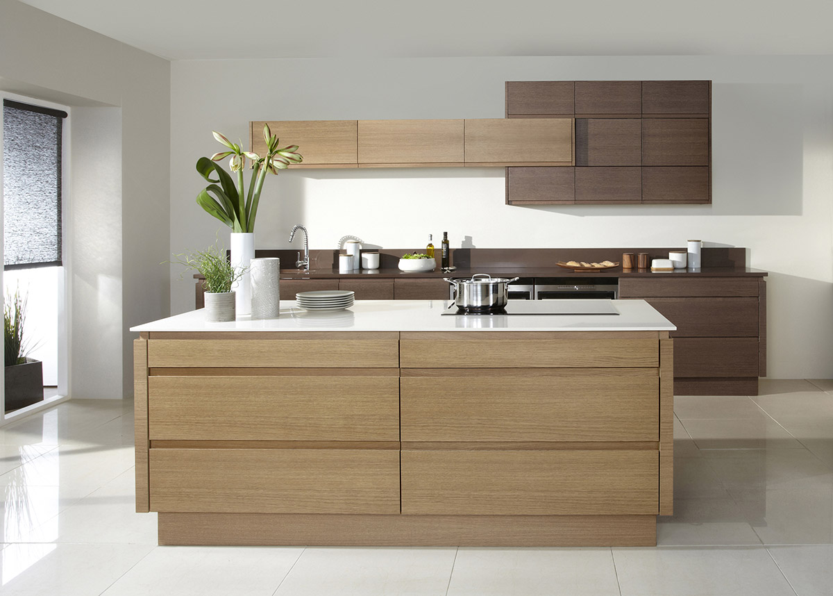 handless kitchen cabinet with modern design