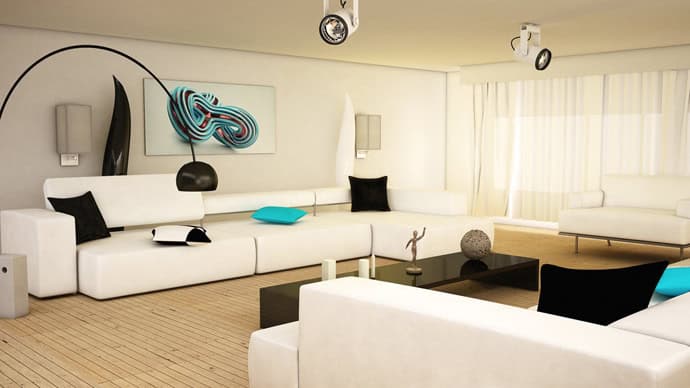 20 Wonderful Black and White Contemporary Living Room Designs