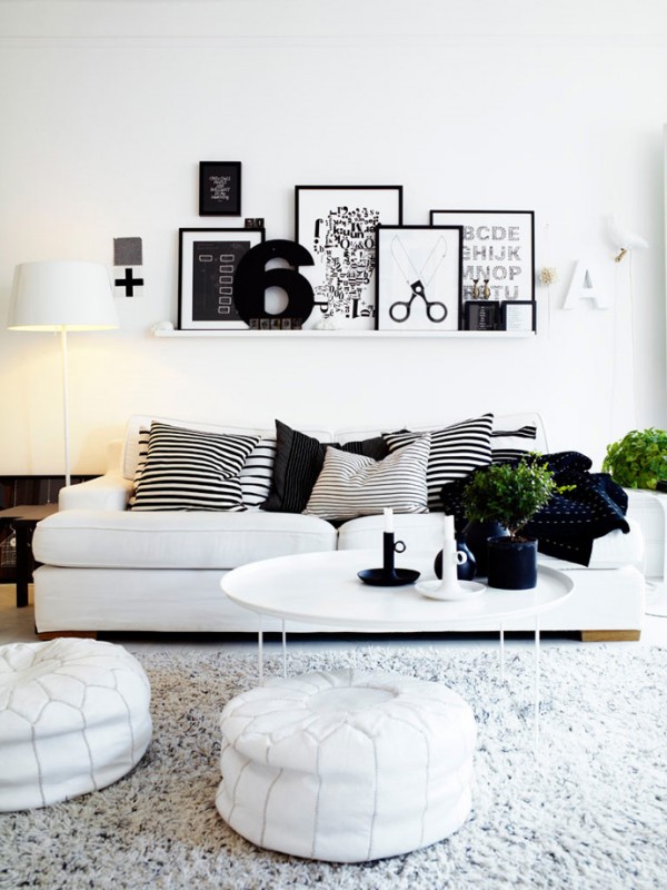 20 Wonderful Black and White Contemporary Living Room Designs