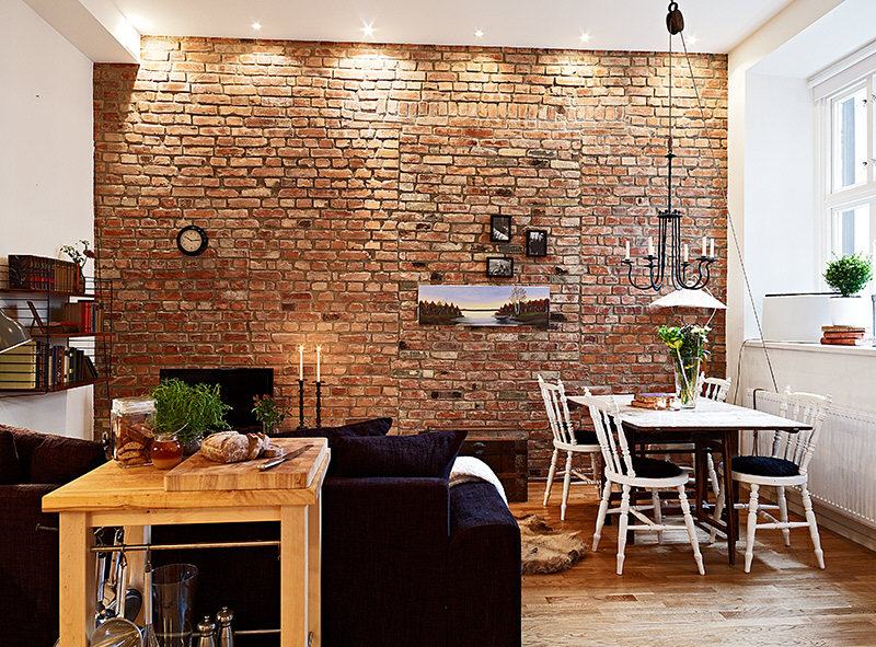 Exposed Brick in Small Apartments