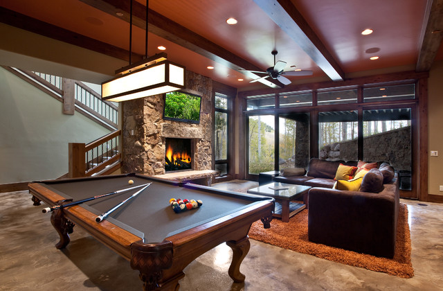 billiard table living room