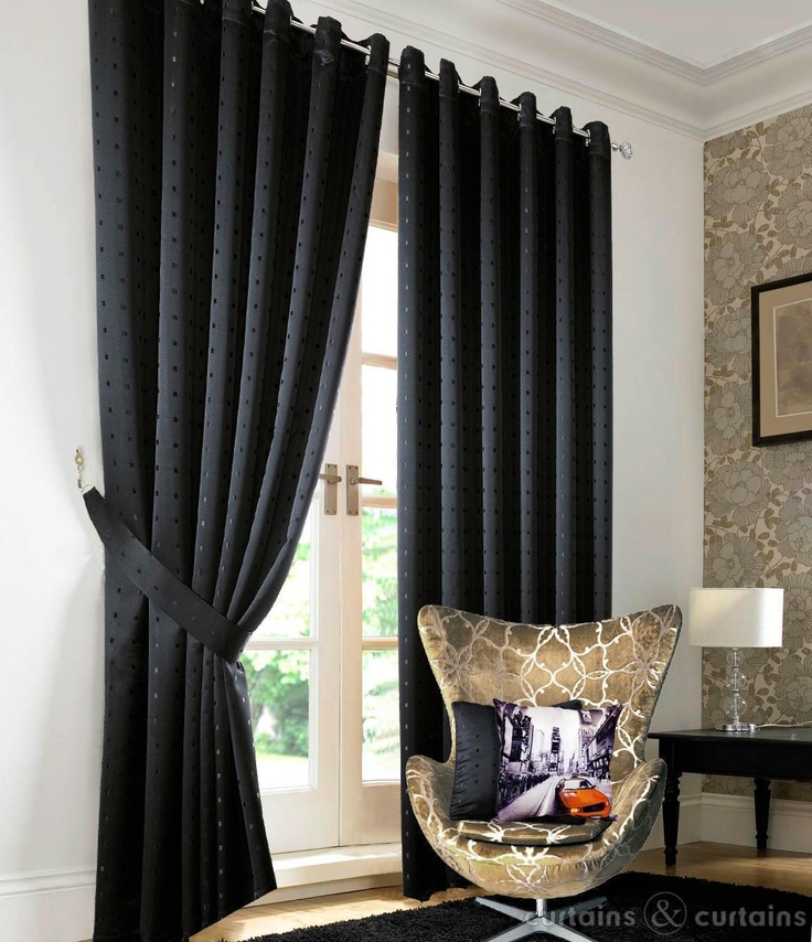 30 Stylish Interior Designs with Black Curtains