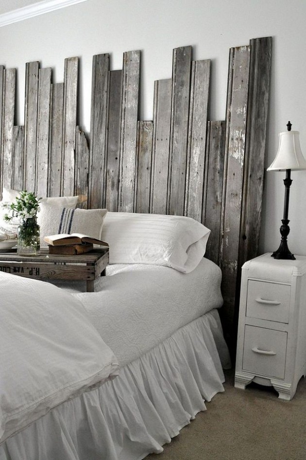 Woman Makes DIY Headboard Out of Wood and Fabric Scraps