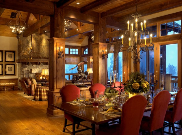 winter cabin dining room