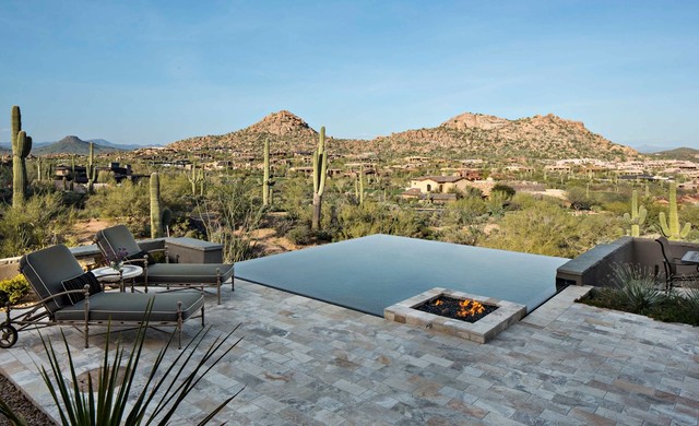 20 Sophisticated Outdoor Fire Pit Designs Near The Swimming Pool