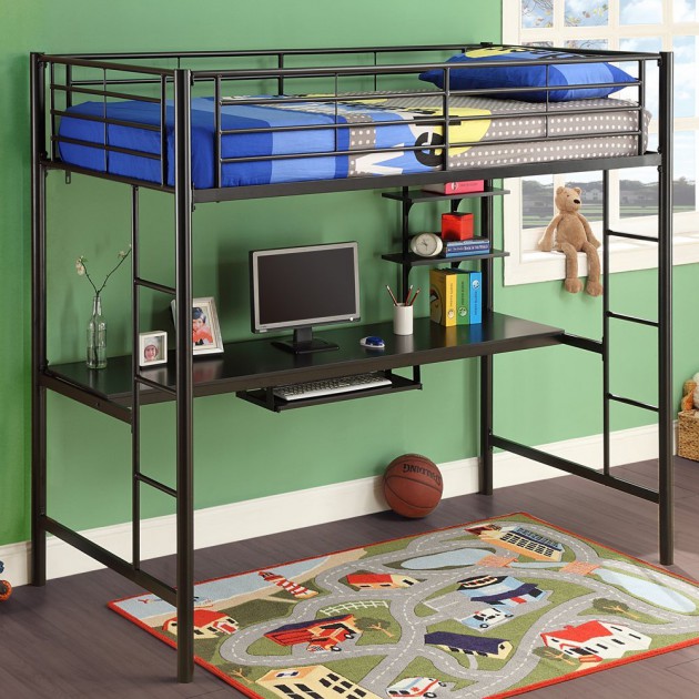 childrens bunk beds with desk