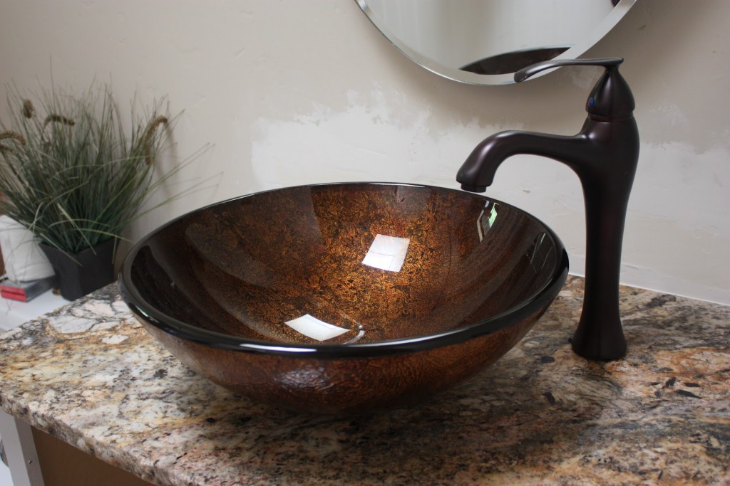 bathroom sink with two bowls