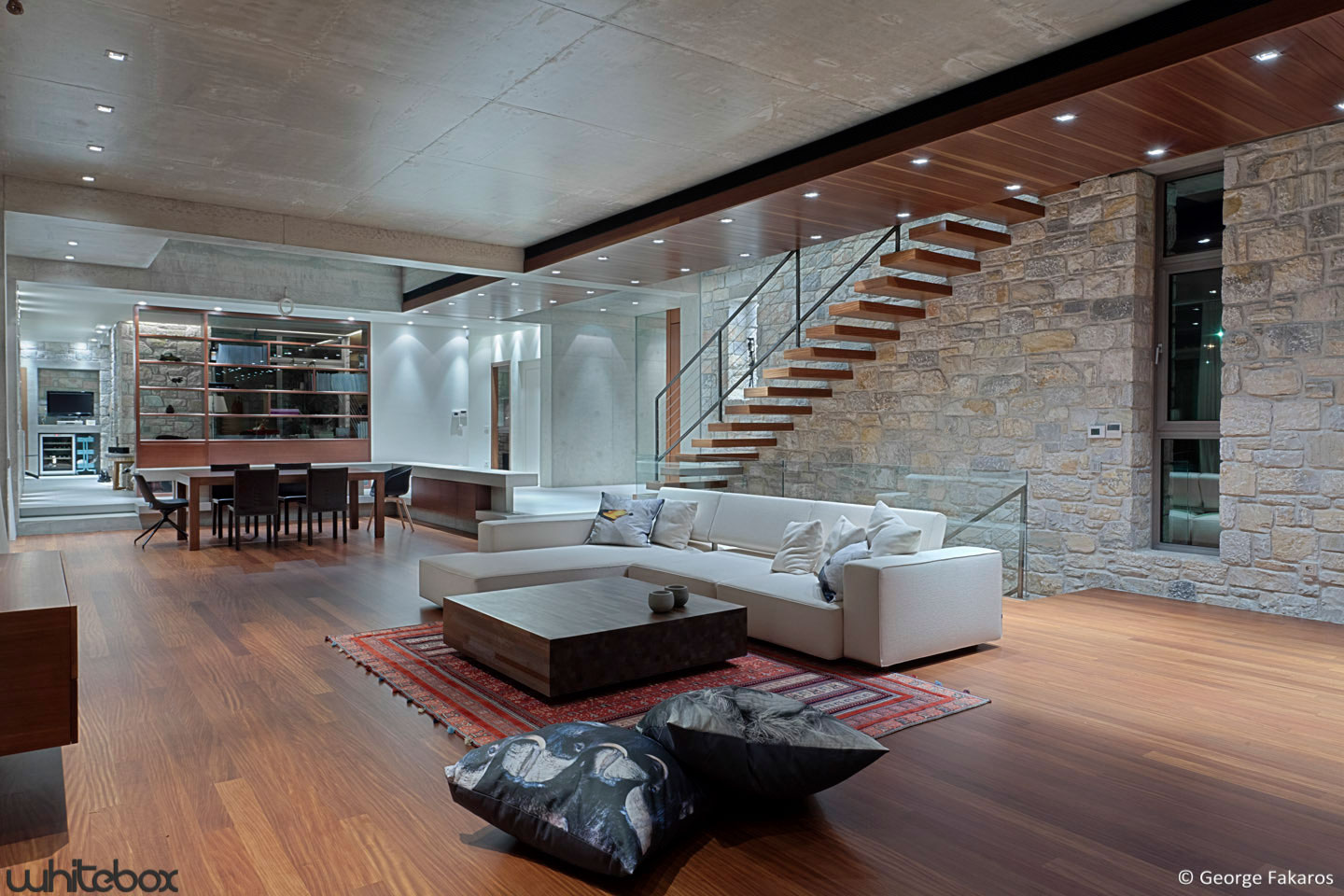 build stone wall living room