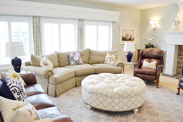 grey ottoman living room