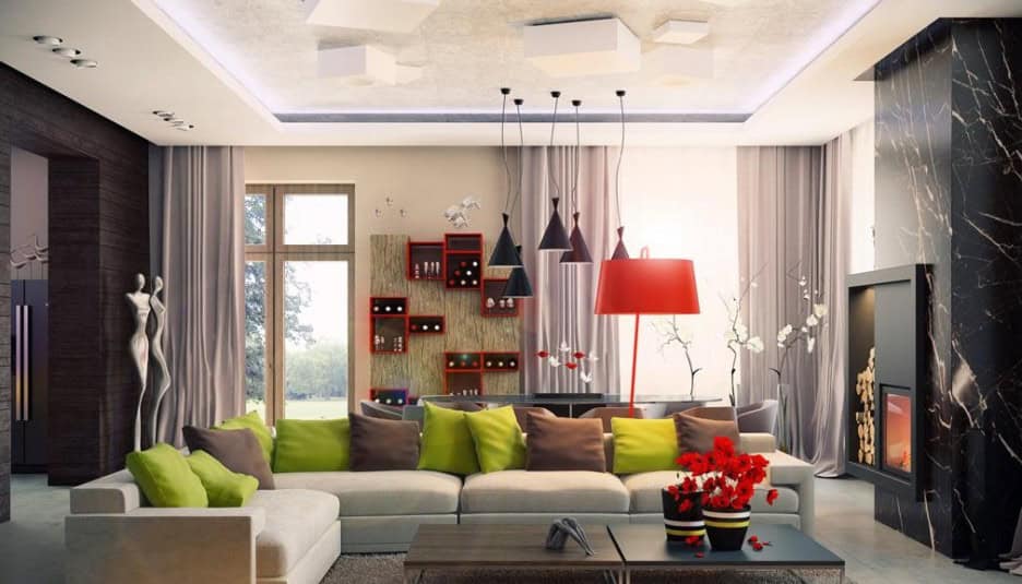 19 Cheerful Colorful Living Room Design Ideas