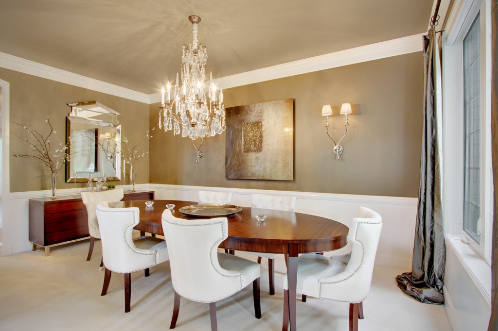 open concept dining room chandelier