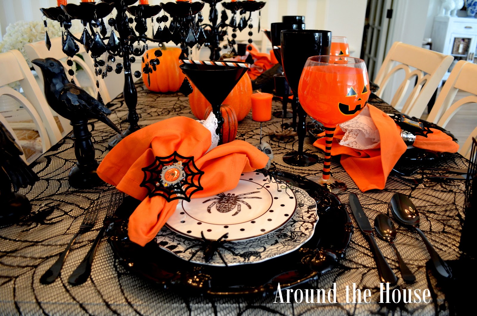 halloween fall kitchen table decor