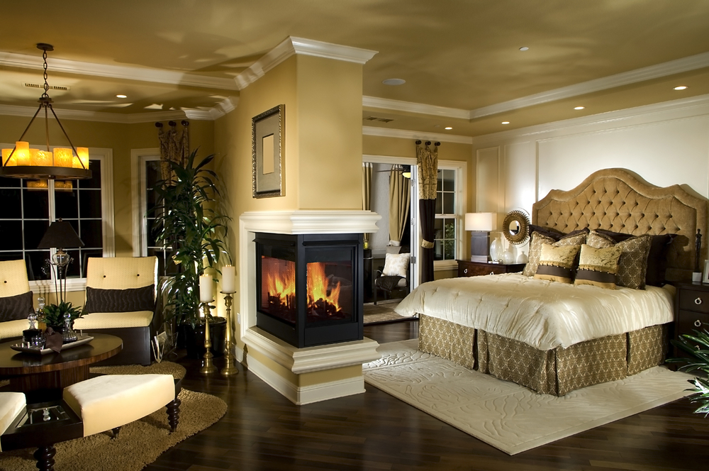 Small Bedroom With Large Fireplace Decor