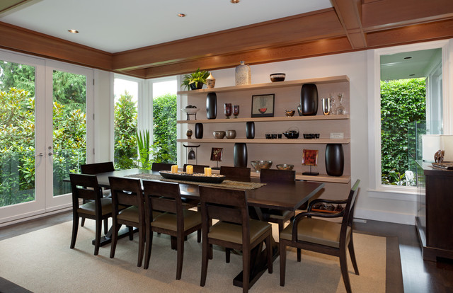 Stylize Long Builtin Shelving Dining Room