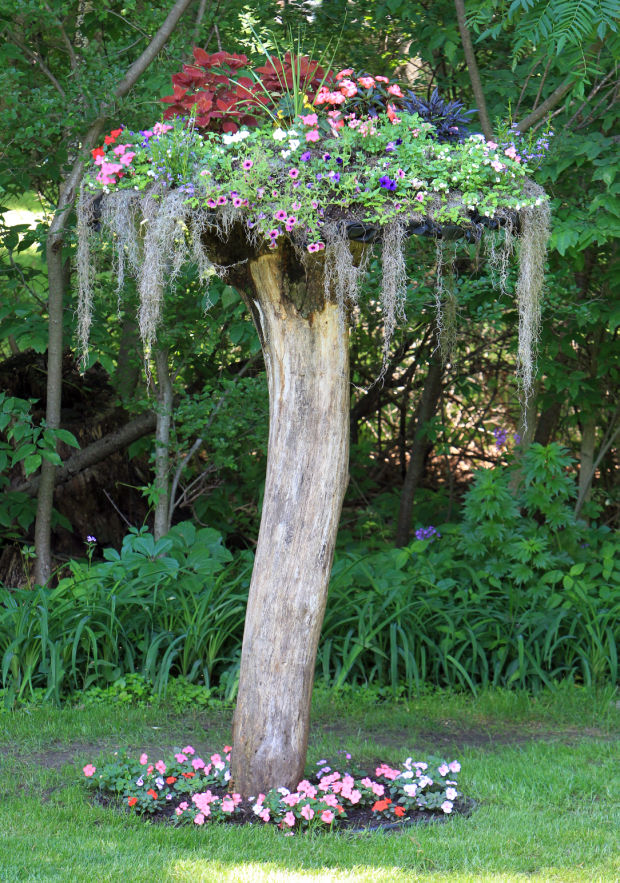 15 beautiful ways to decorate your garden with tree trunks