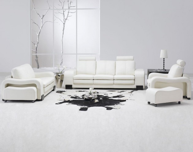 all white minimalist living room
