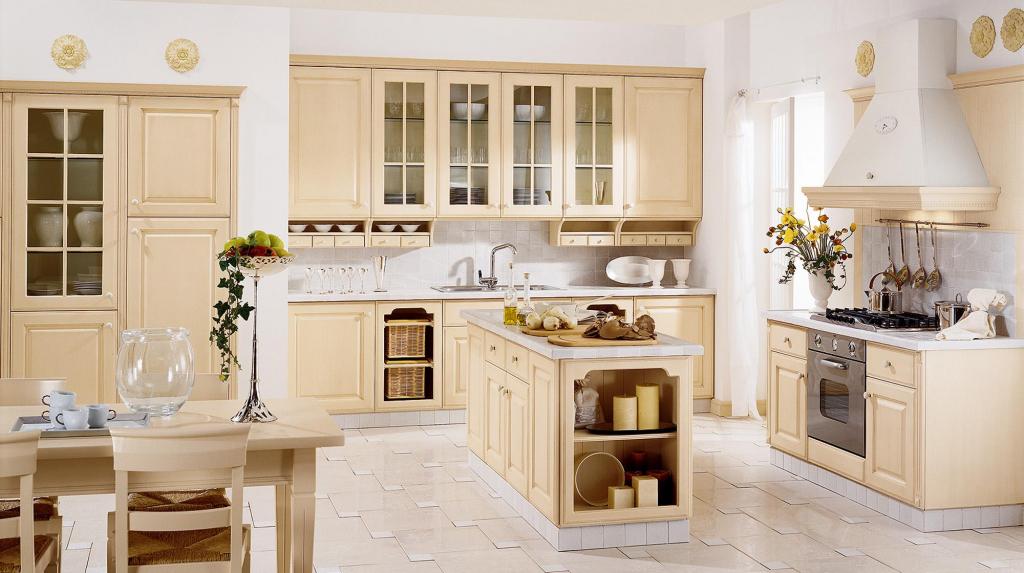 beige colour kitchen design