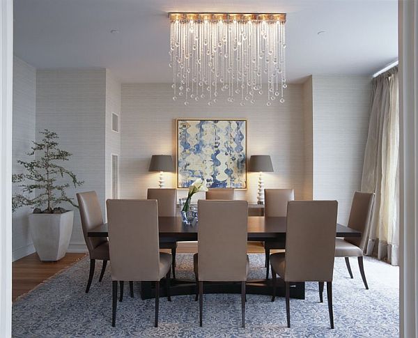 Crystal Palm Tree Chandelier Dining Room