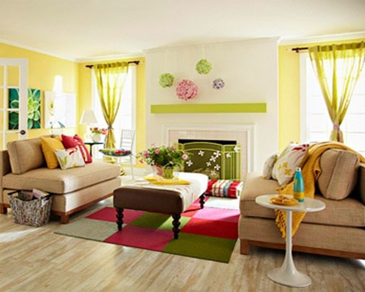 colorful trendy living room