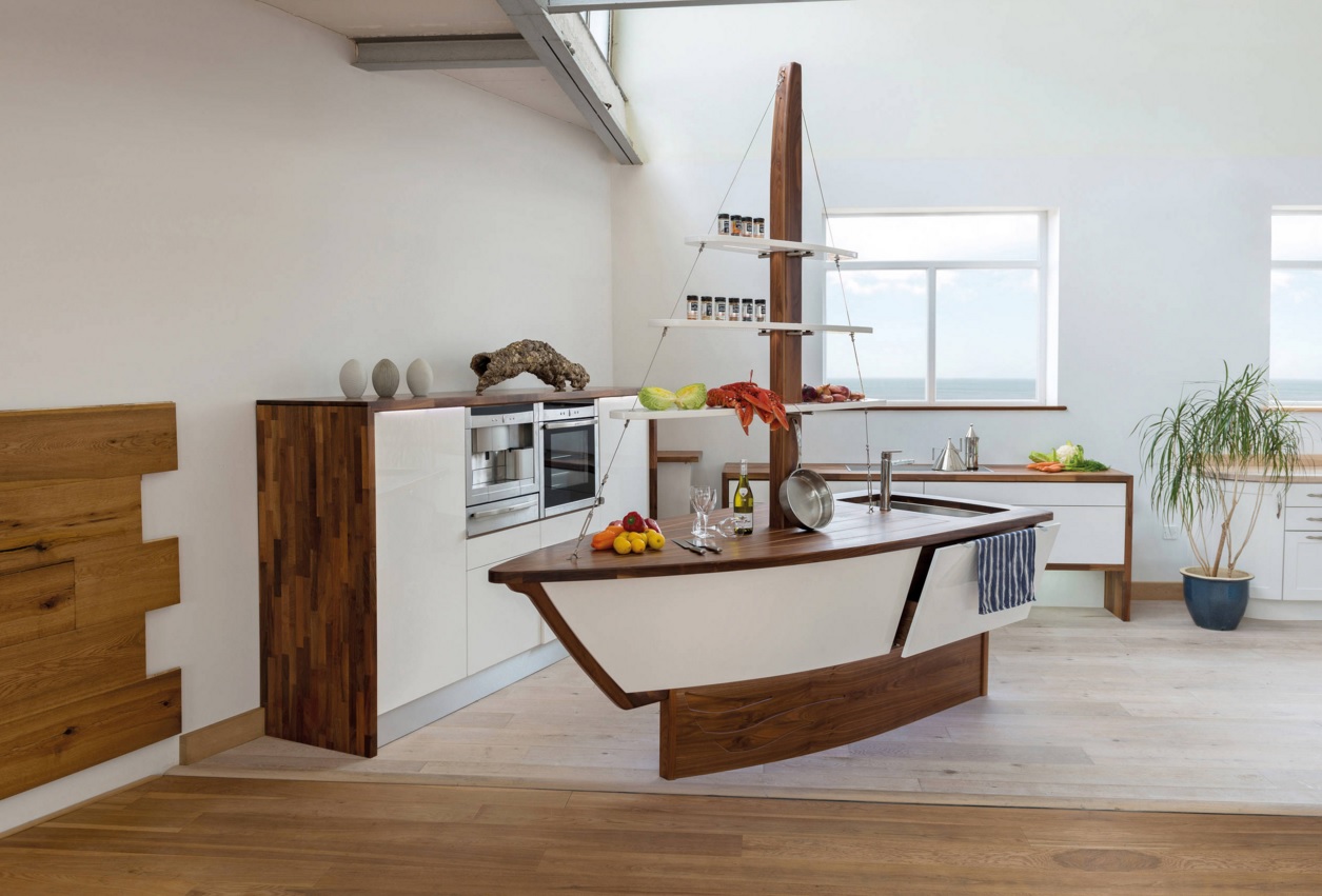 unique shaped kitchen design