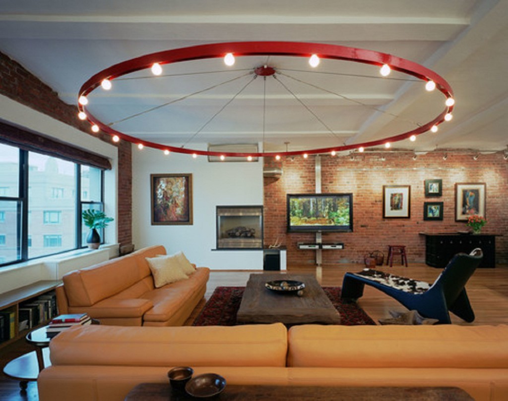overhead hanging living room lights