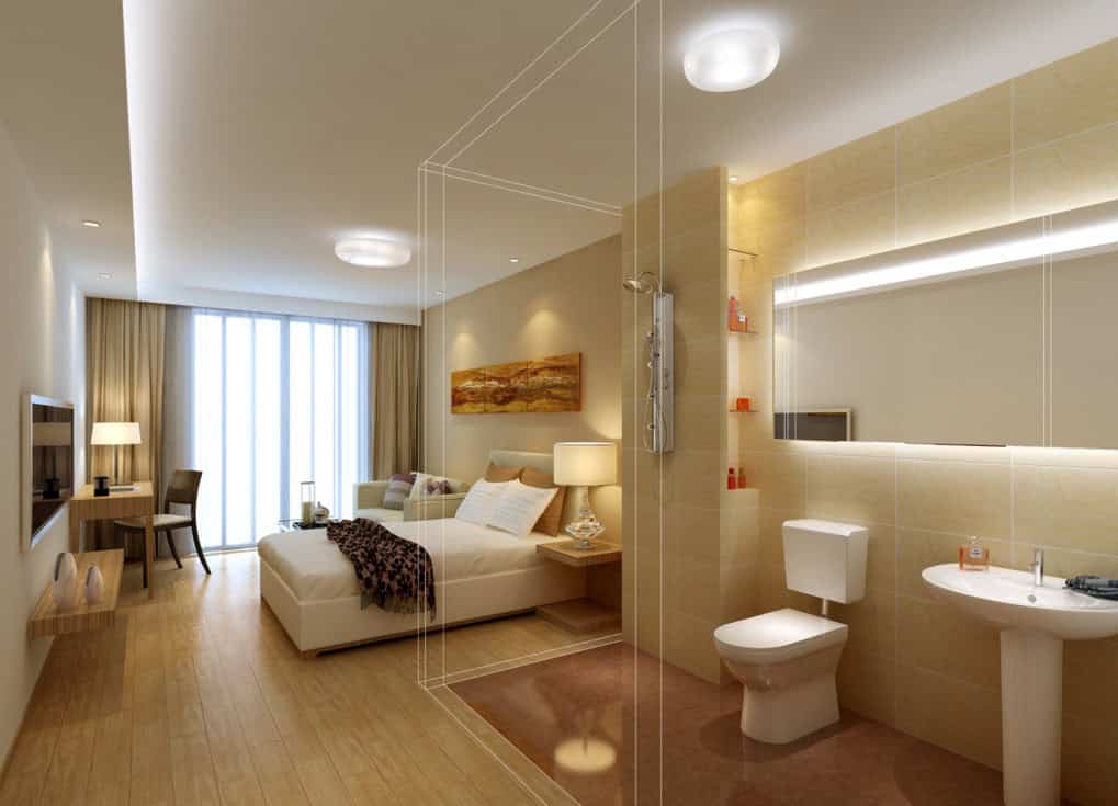 design for master bedroom and bathroom