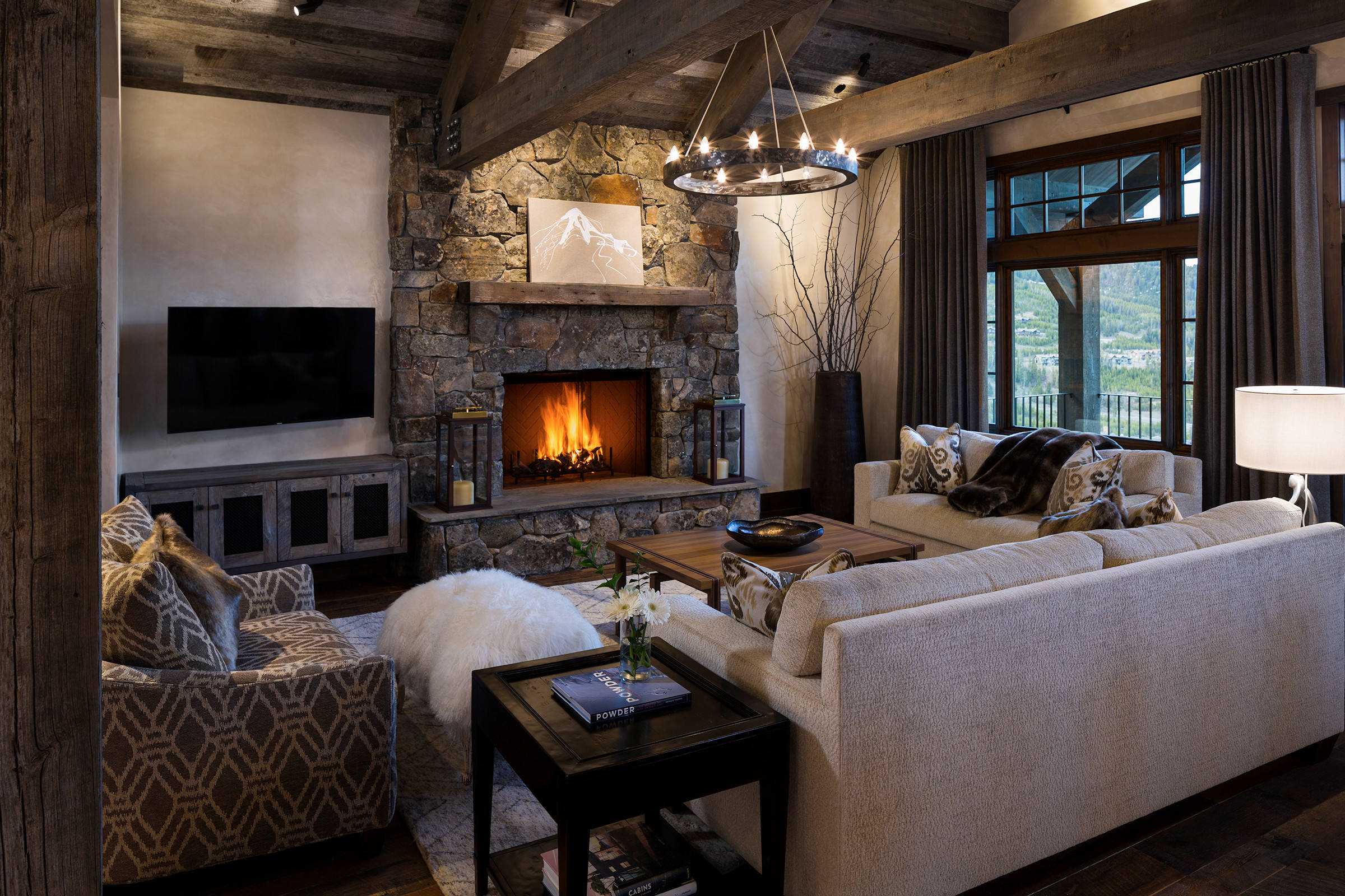 wood inspired living room