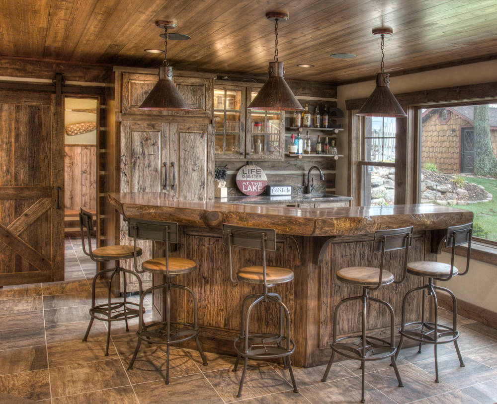 rustic kitchen bar designs