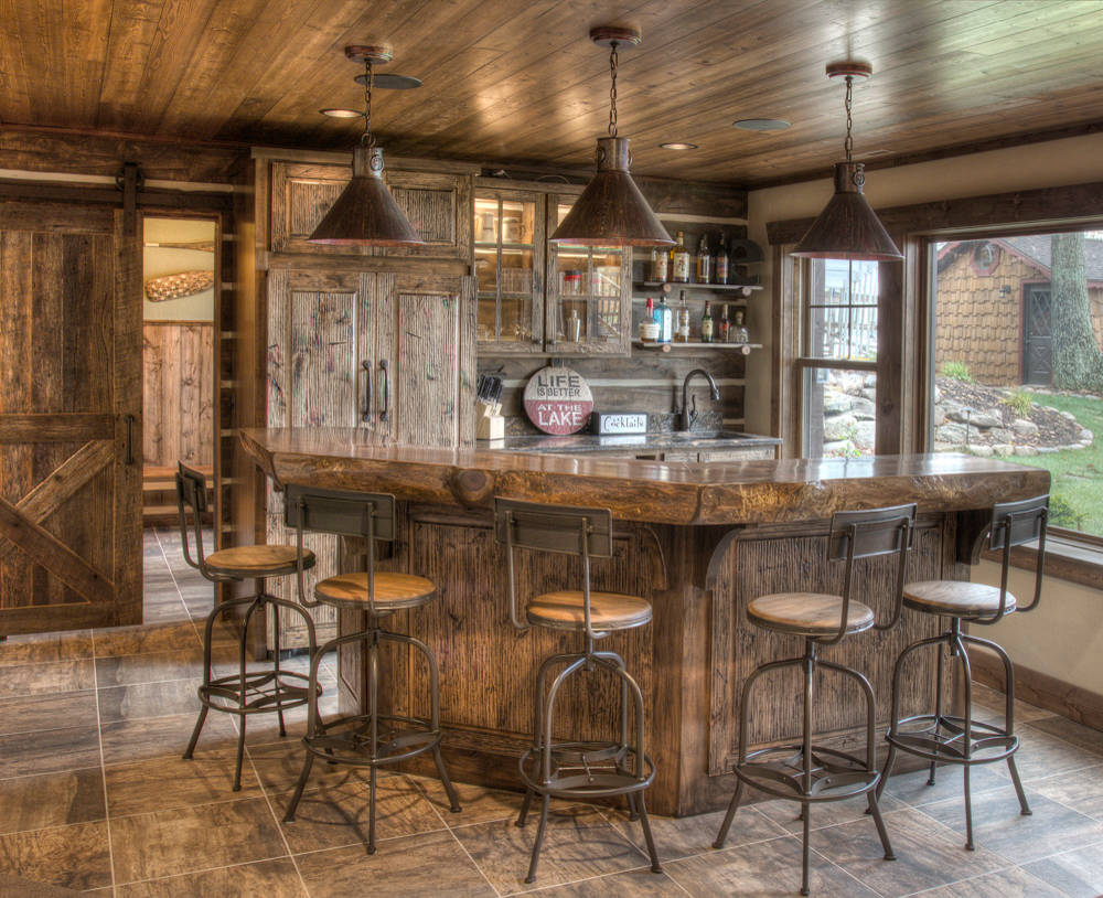 15 Distinguished Rustic Home Bar Designs For When You Really Need That 