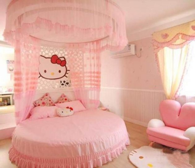girls pink bed