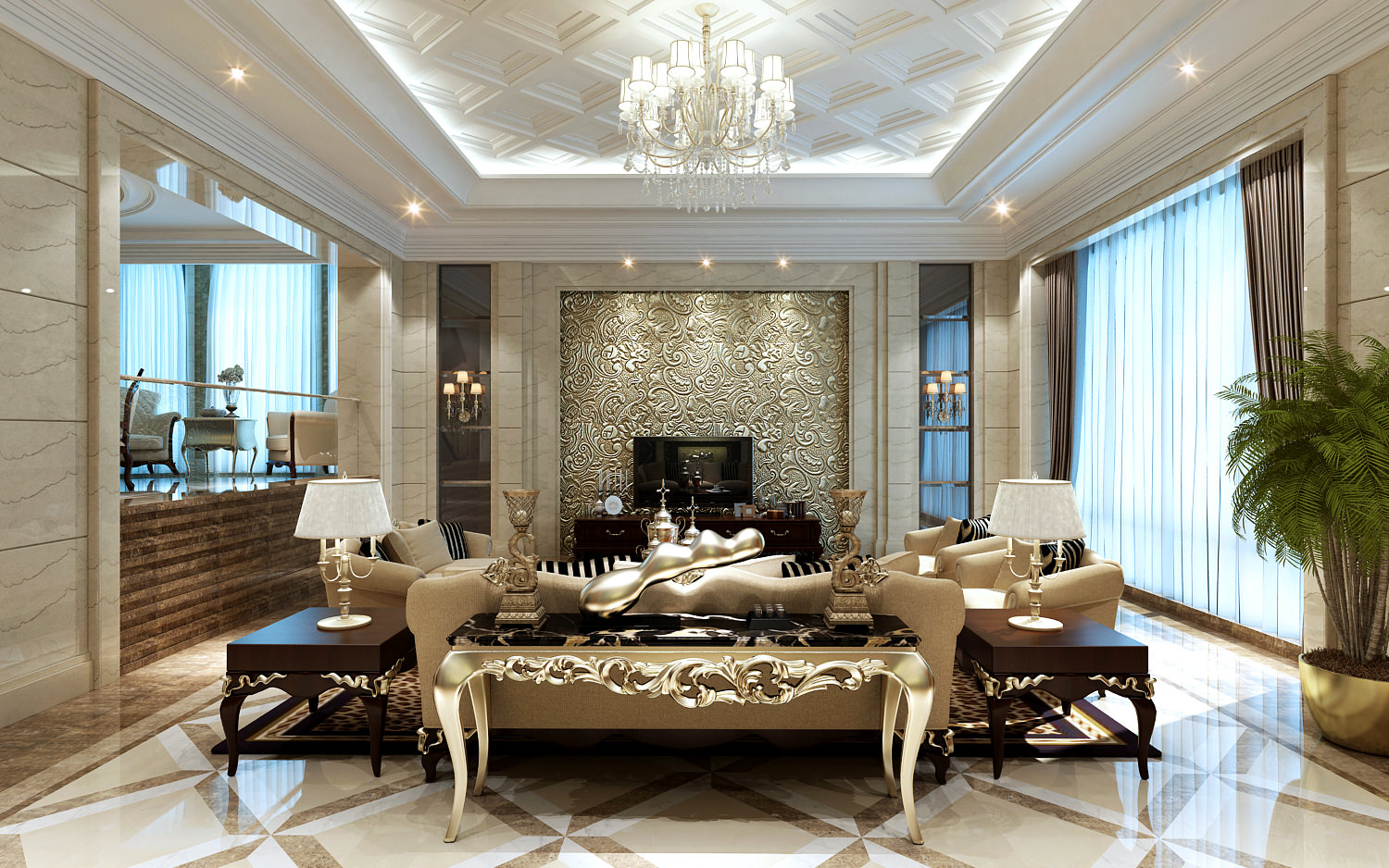 luxury rich living room