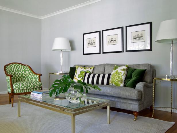 green light gray living room