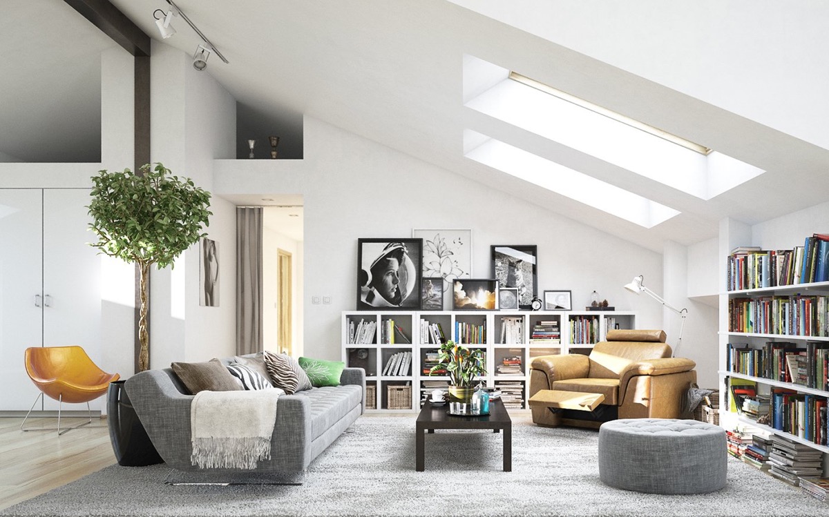 elegant attic living room
