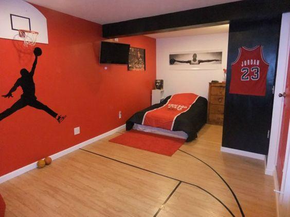 basketball hoop in living room