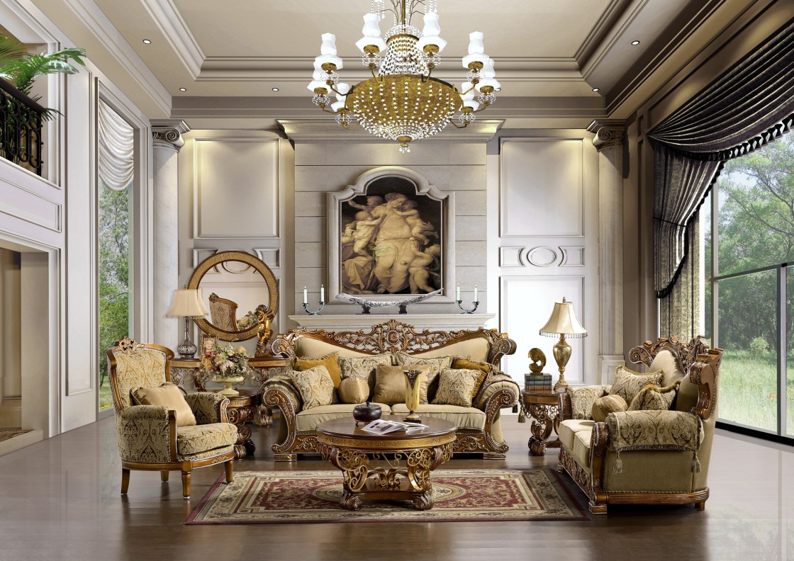 Elegant Living Room Using Victorian Gold Accents