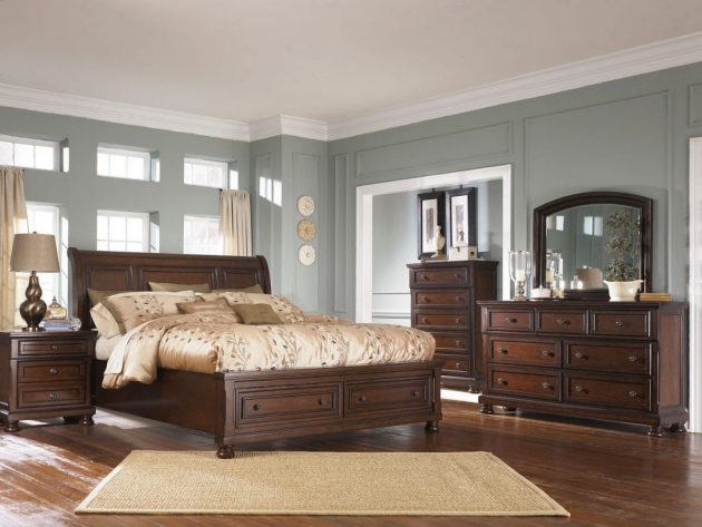 ashley bedroom furniture light wood look