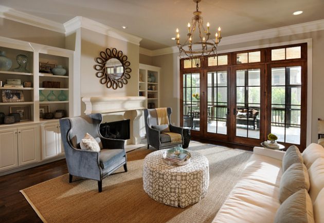 french doors to living room