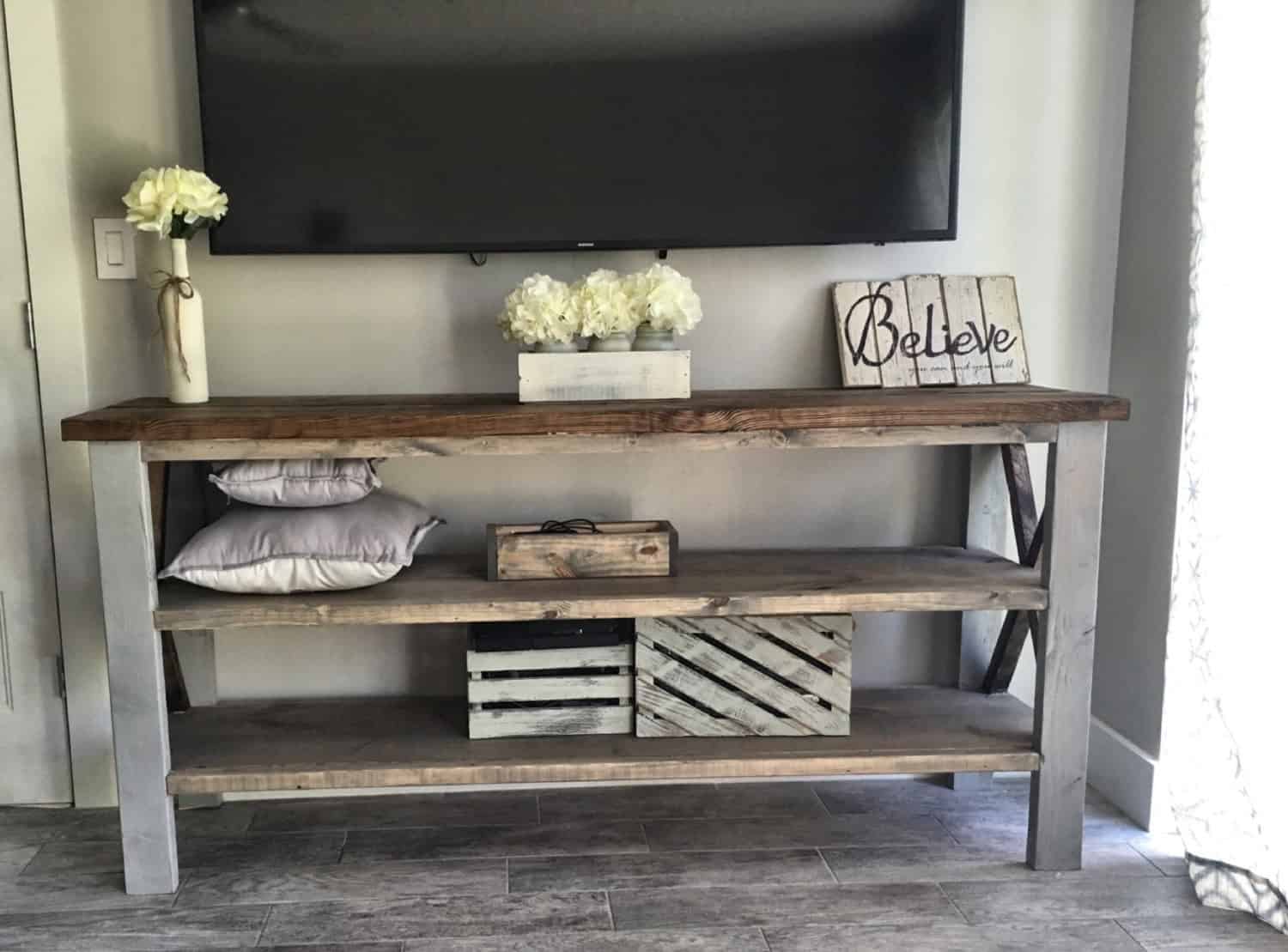 15 Compelling Handmade Media Console Designs For Your Living Room