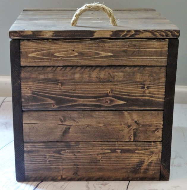 square wooden toy box