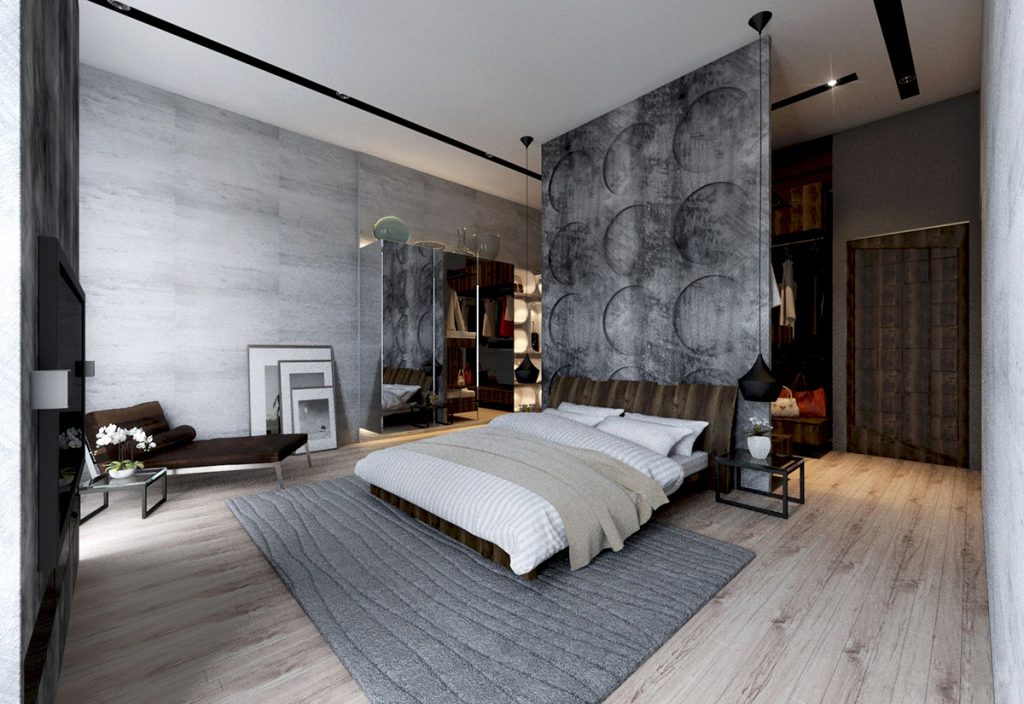 17 Dazzling Bedrooms With Concrete Wall That Will Impress You 9167