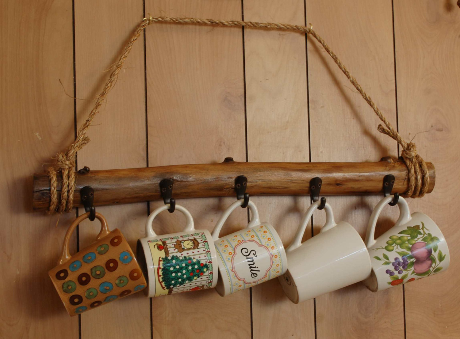 kitchen wall coffee mug rack
