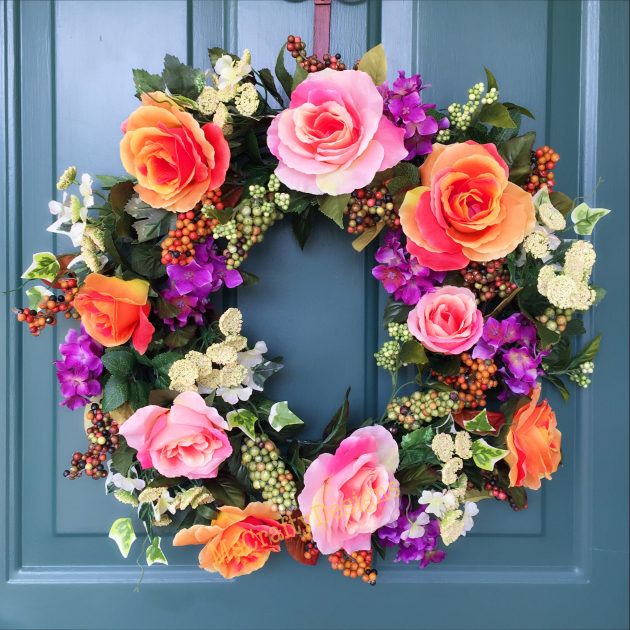 15 Colorful Handmade Summer Wreath Ideas To Refresh Your Front Door