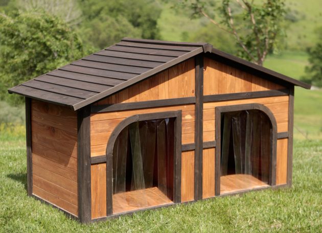 simple wooden dog house