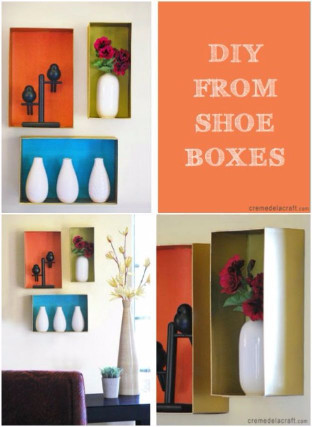 shoe wall with boxes