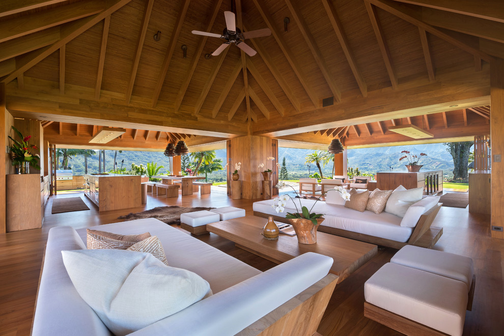 tropical resort living room decor