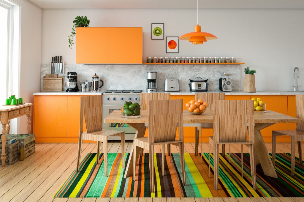 orange kitchen table