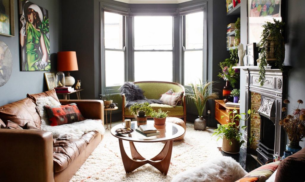 eclectic cozy living room