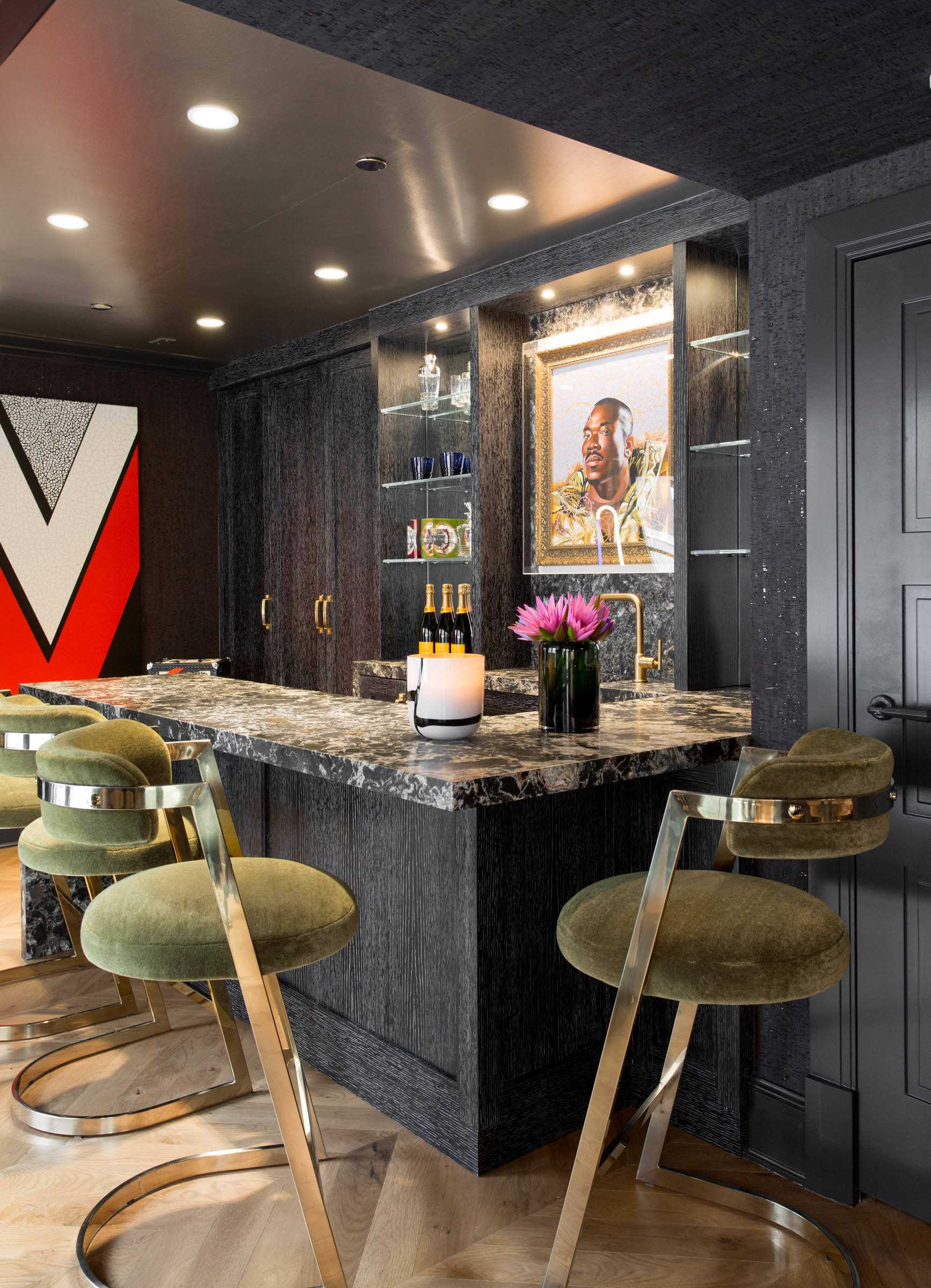 Designing a Home Bar with 3D Room Design A dramatic glass home ...